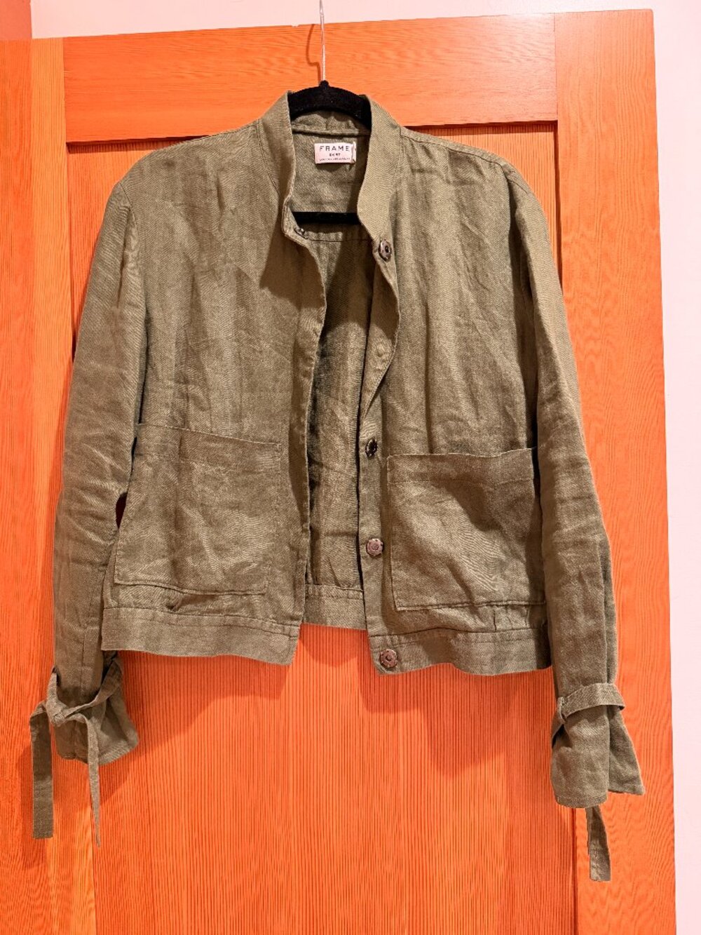 Frame Green Military Shirt / Jacket - 100% linen, women's small